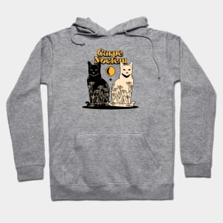 Carpe Noctem Black Cat in blue Hoodie